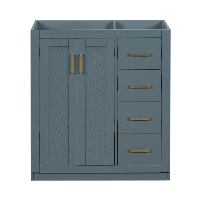 Meuble-lavabo simple 29,53 avec comptoir, Bleu marine