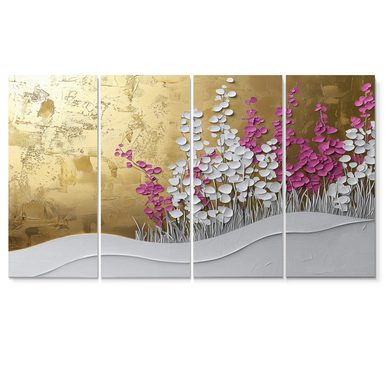 Ventnor - Wildflowers Wall Art - ensemble de décoration murale traditionnelle, 4, H 28 po x l 48 po
