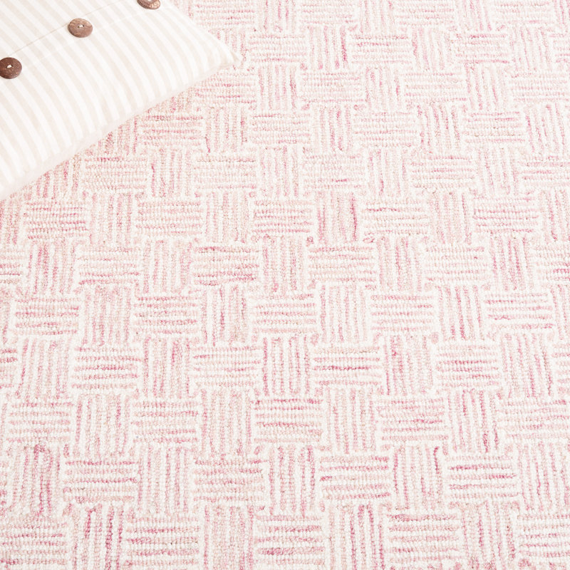 Leni Micro-Loop Area Rug In Pink/Ivory, Rectangle 3' x 5'