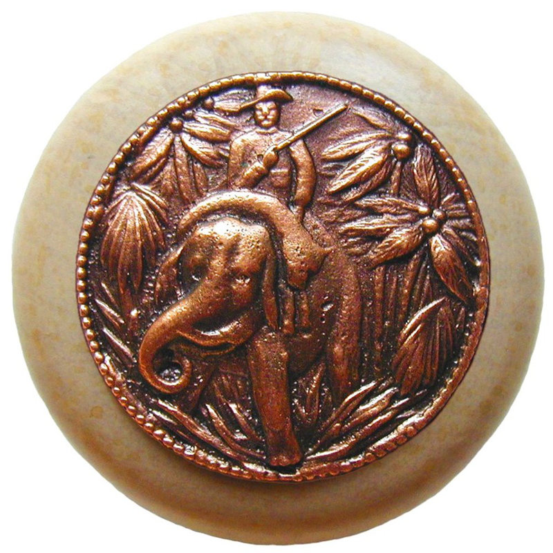 All Creatures Mushroom Knob, Antique Copper / Natural Wood