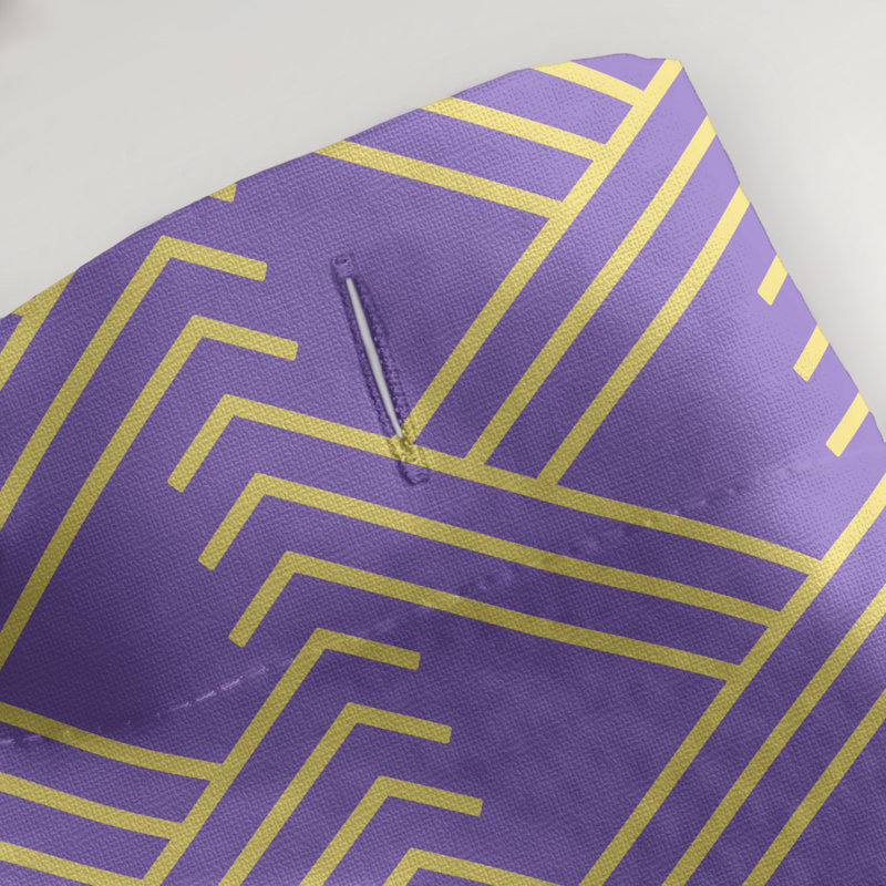 Rideau de douche simple Classic Zig Zag, Mauve / Jaune
