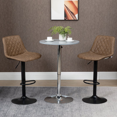 Ensemble de 2 tabourets de bar réglables à hauteur de comptoir pivotante