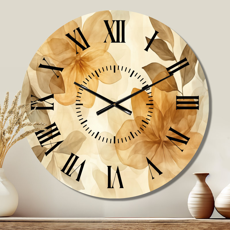 Horloge murale Caramel Botanical Fade II, Médium