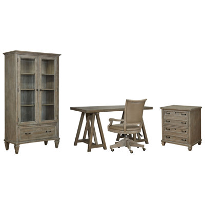 Desk With Chair Lateral File And Door Bookcase