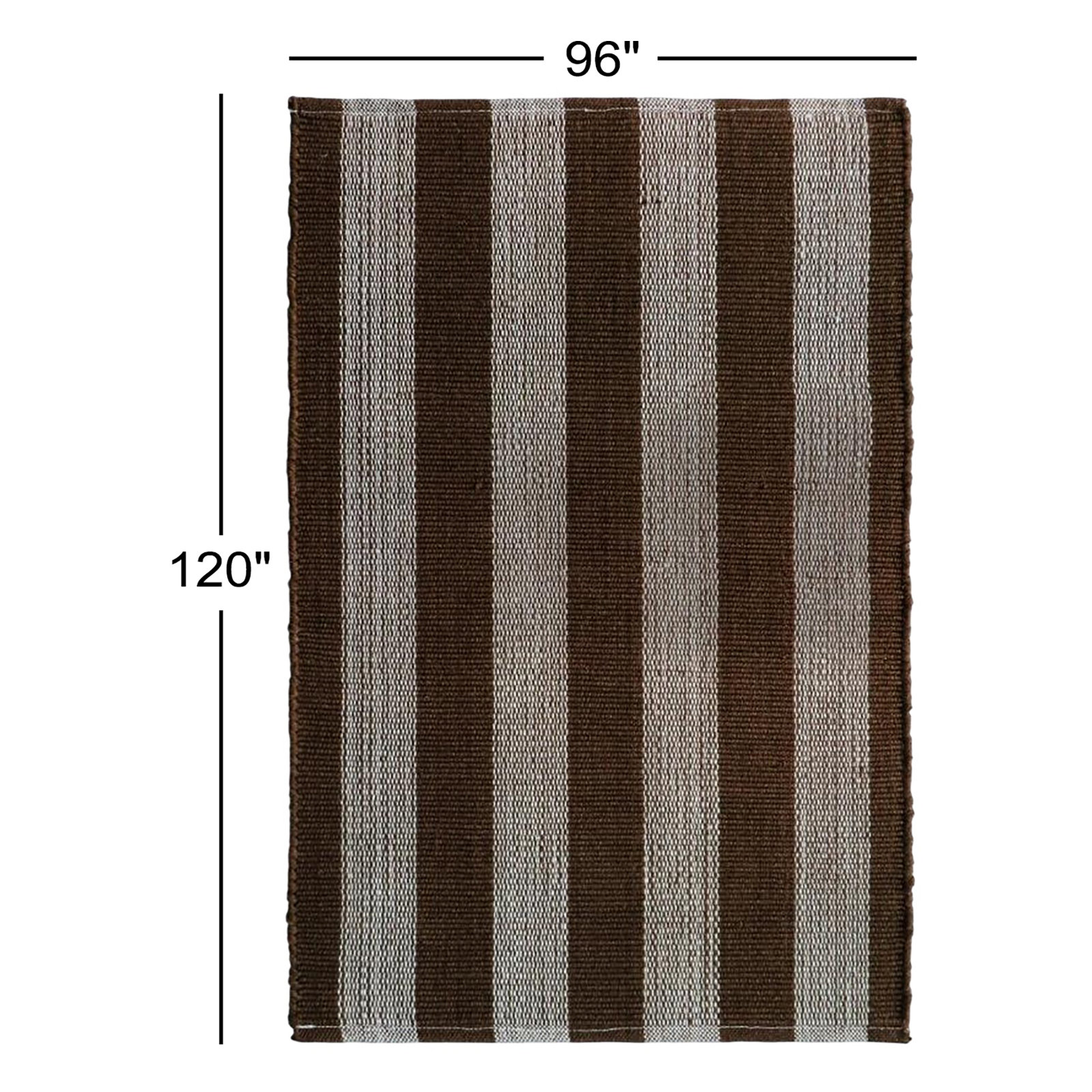 Jeanette Hand-Woven Striped Rug, Brown, Rectangle 8' x 10'