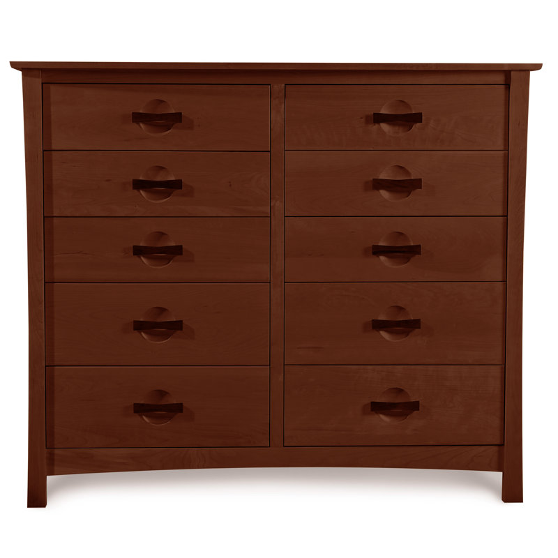 Berkeley Solid Wood 58.75'' W 10 - Drawer Dresser, Cognac Cherry