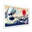 Traditionnel japonais, lune rouge et vagues - reproduction d'art sur toile traditionnelle-187883686-187883688
