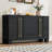 Black Sideboard With A Stable Structure And Gold Accents Large Capacity In For Home Decoration