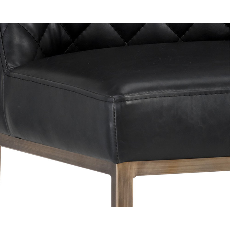 Tabouret de comptoir Leighland - noir charbon, Similicuir noir, Tabouret de comptoir (siège d'une hauteur de 26 p