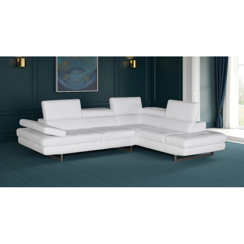 Antalya 2 - Piece Upholstered Red Sectional, Red Genuine Leather