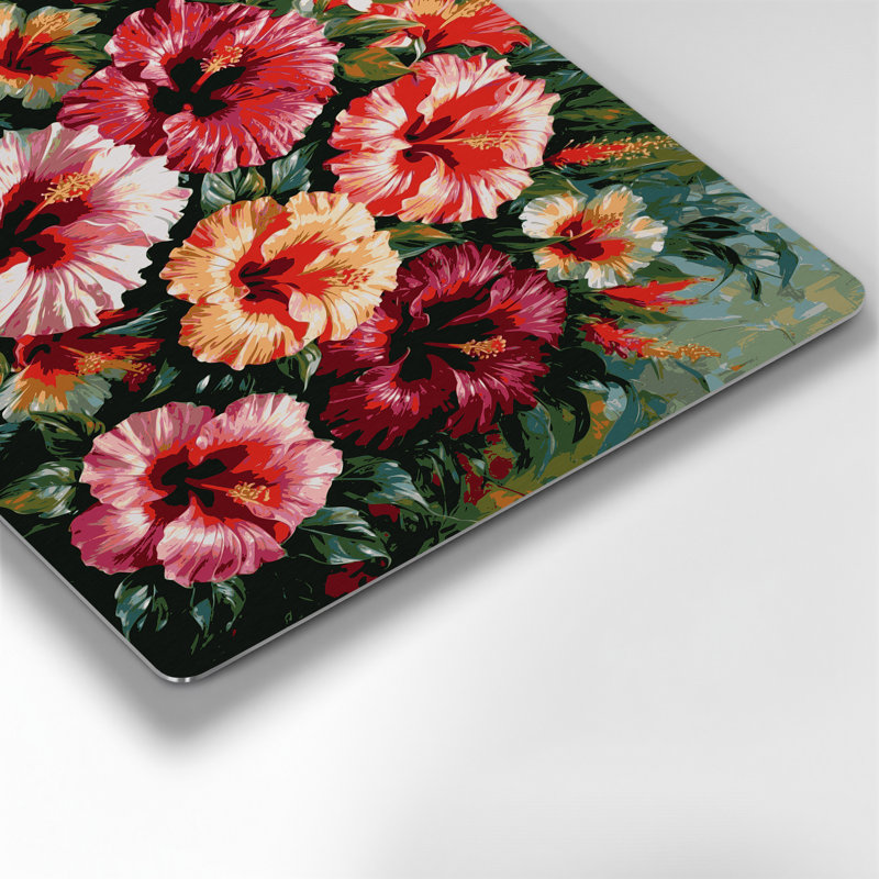 Hibiscus hawaïen, art mural en métal brun, H 16 po x l 20 po