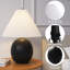 Lampe de table de table de chevet simple en céramique 20,47 po Mandilyn pour chambre / salon avec abat-jour empire en lin-1632237512