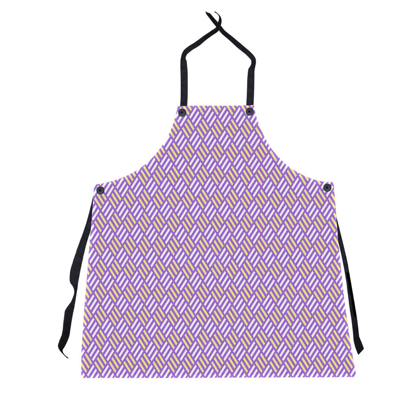 Tablier à carreaux à rayures, Mauve / Jaune