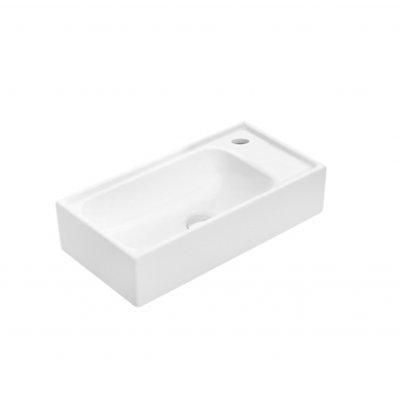 WS Bath Collections Minimal 10.4'' White Ceramic Rectangular Bathroom Sink