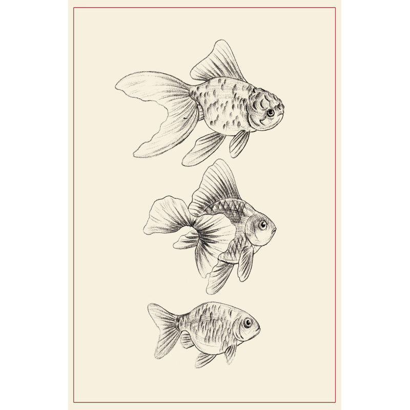 Goldfish III by Melissa Wang - Wrapped Canvas Painting, 122cm H x 81cm W