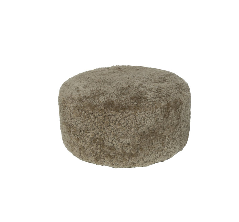  Shorn Curly Sheepskin Ottoman BUTTERSCOTCH, Butterscotch
