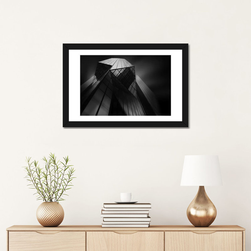 «Cristal», reproduction de photo sur toile tendue, H 24 po x l 32 po x P 1 po, Papier d'art encadré noir, Blanc