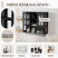 Armoire de rangement murale moderne minimaliste avec portes en verre trempé cannelé, tablettes amovibles et porte-serviettes, armoire de rangement flottante pour salle de bain-1219547650-1219547655