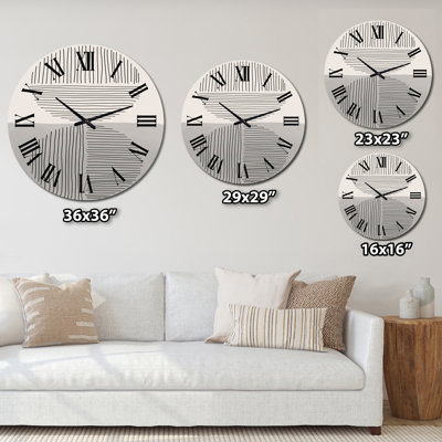 Minimal Geometric Lines and Circle VI - Horloge murale moderne