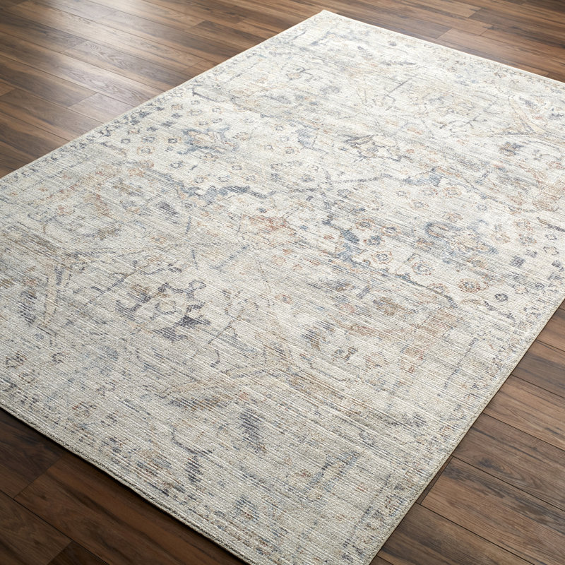 Marlene Light Blue Rectangular Machine Woven Area Rug