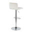 Tabouret de bar réglable en métal chromé et velours crème - ensemble de 2