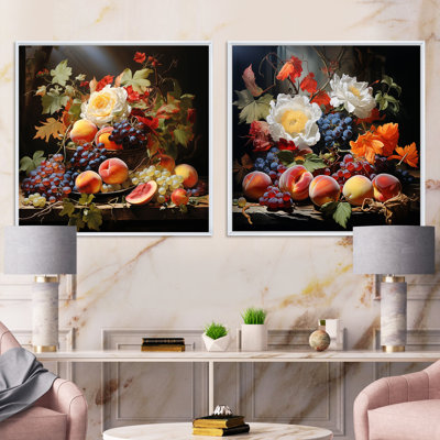 Ensemble de 2 collages de fruits symétriques Symphony