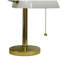 Lampe de table haute 12,5 po en métal, conception de lampe de banquier, blanc