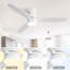 Ventilateur de plafond encastré en bois massif de 52 pouces avec moteur à courant continu réversible à télécommande 6 vitesses pour la maison