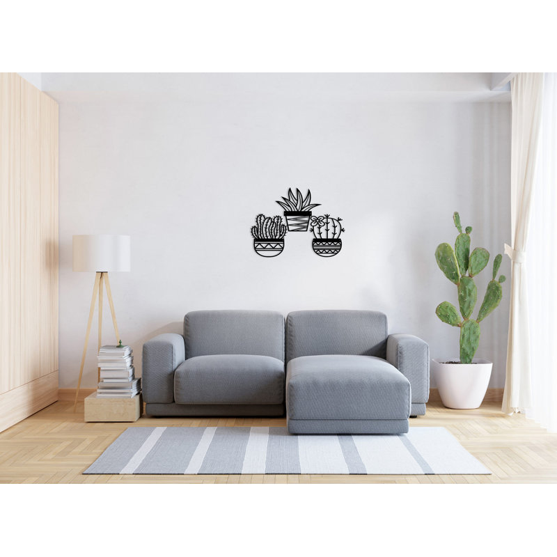Decorative Metal Wall Accessory Set (3 Pieces), Black, 7.9 x 9.8 inches | 100% Metal, Thickness: 0.08 inches | Stylish Modern Design, Perfect for Home Decor & Office Spaces, Durable and Eye-Catching