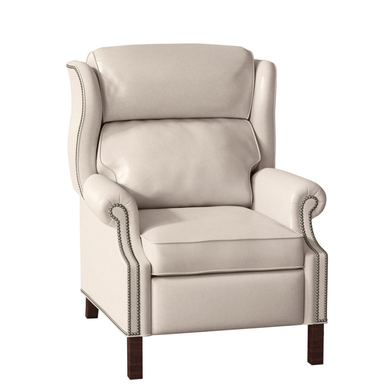 Presidential Recliner, Anilina Cacao Genuine Leather, Mahogany, Pewter