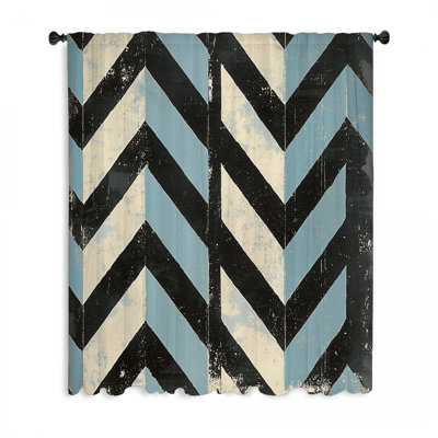 Rideaux à chevrons, occultant et voilages - 1 panneau