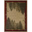 Tapis beige à motif d'arbres de style antique Forest Lodge Kenneth-534614926
