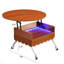 Round Lift-Top Coffee Table With Wheels, Metal Frame And Multi-Colour Lighting In 27.6"