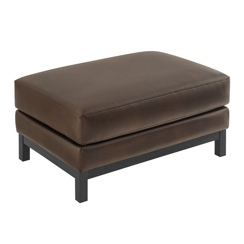 Repose-pieds en cuir Roscoe Vegan, Espresso, Noir