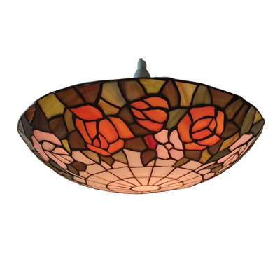 40 cm H Bowl Glass Pendant Shade ( Screw On ) in Pink