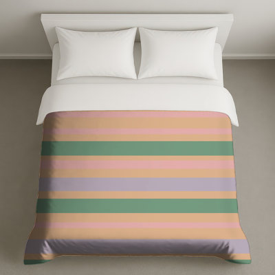 Housses de couette à rayures pastel
