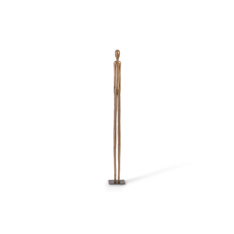 Tall Polished Bronze Contemporary Metal Statue