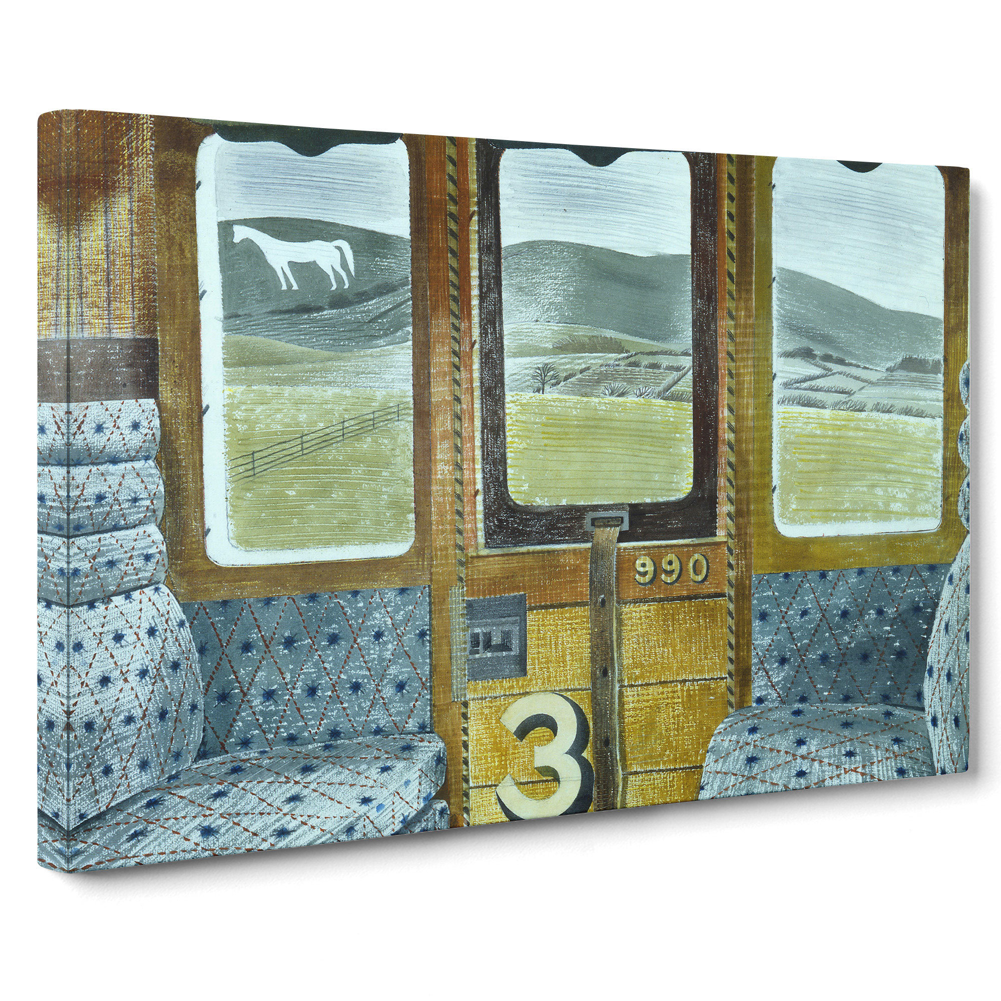 Train Landscape Ravilious East Urban Home Train Landscape by Eric Ravilious - Wrapped Canvas ...