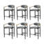 Tabourets de bar modernes COLAMY MATRIX, hauteur d'assise de 75 cm (29,5 po), pour comptoirs de 102 à 112 cm (40 à 44 po), gris, ensemble de 6-133042470-133042474-133042476