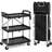 Collapsible Utility Cart, 3-Tier Foldable Service Cart with 360° Swivel Wheels-106408948