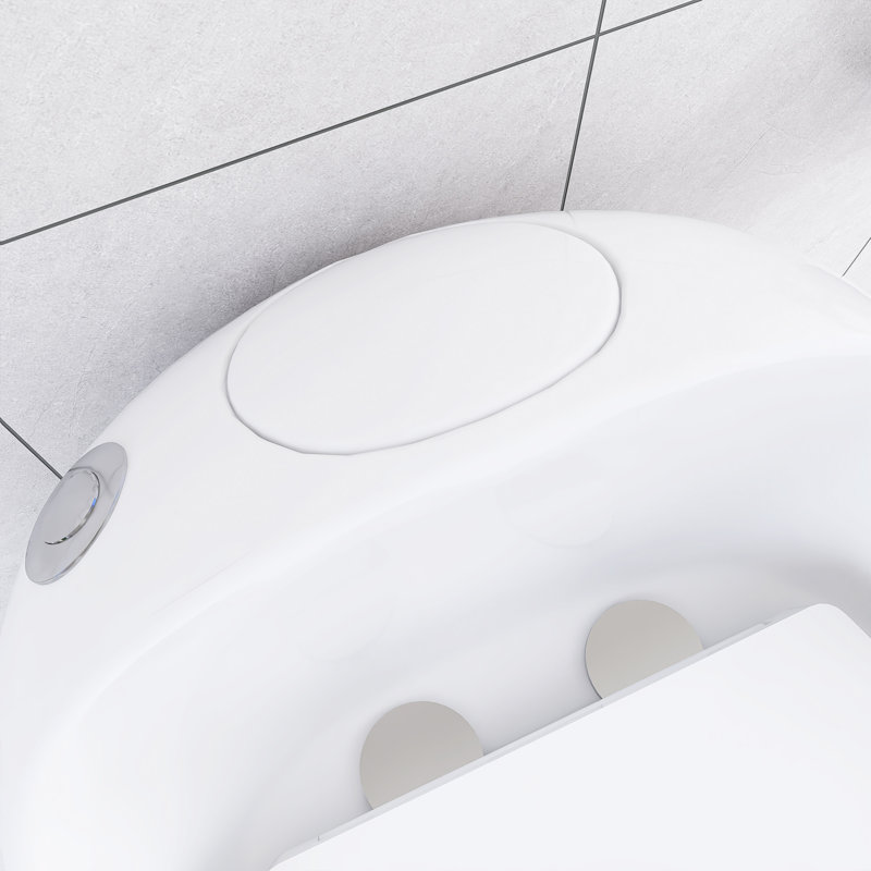 Toilette à œuf simple 1 pièce 26 pouces 1,28 GPF en blanc