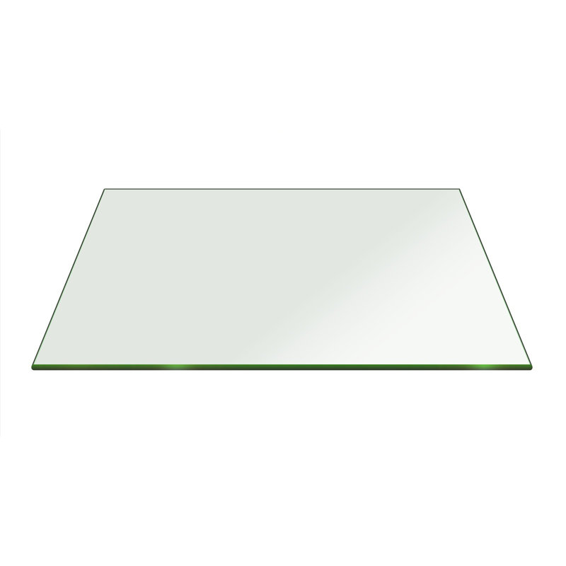 Plateau de table en verre trempé 36 po carré à bords polis avec surface transparente de 3/8 po d'épaisseur pour le bureau personnel ou le mobilier d'extérieur par Fab Glass and Mirror