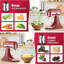 Râpe à fromage et trancheuse Gvode, compatible avec KitchenAid®, tout acier, 4 pales