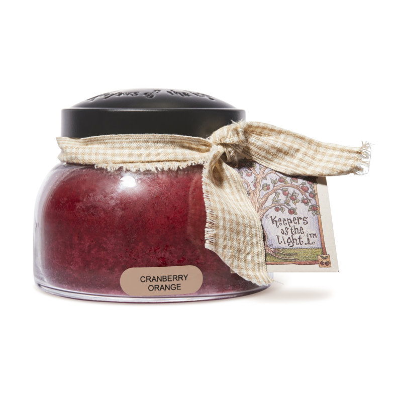 Cranberry Orange Scented Jar Candle with Black Lid