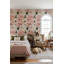 Papier peint floral, décoration murale moderne rose