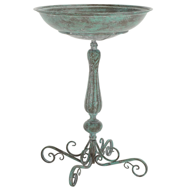 Orian Bird Bath, Antique Dark Green