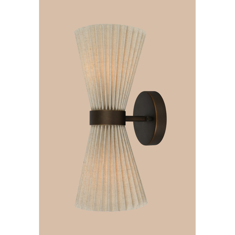 Amore 2 - Light Armed Sconce, Natural, Bronze, 14.57" H x 6.1" W x 6.1" D