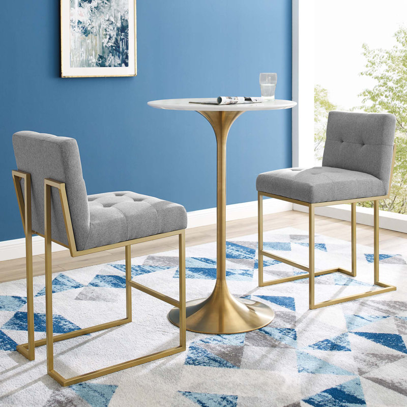 Ensemble de 2 tabourets de comptoir en tissu Privy