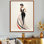 Femme délicate danseuse rétro gris - danseur, art mural dans le salon