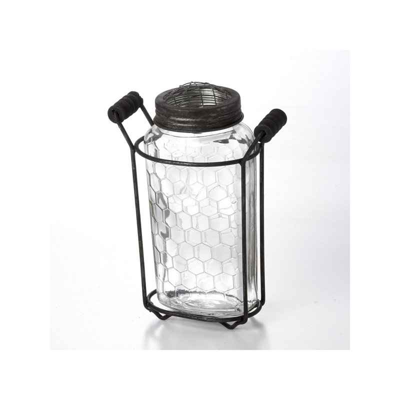Vase de table en verre Henricks, H 7,5 po x l 5,5 po x P 5,5 po